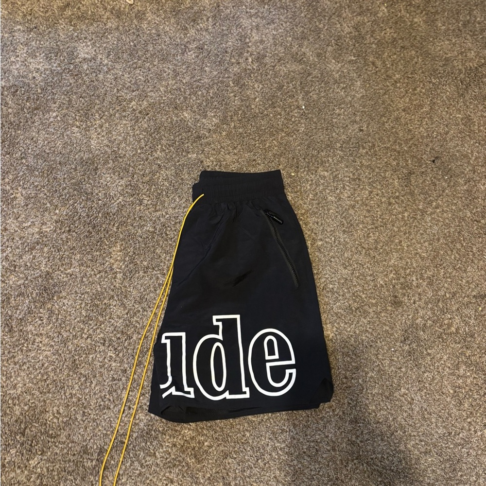 Rhude Black Shorts with White Accents